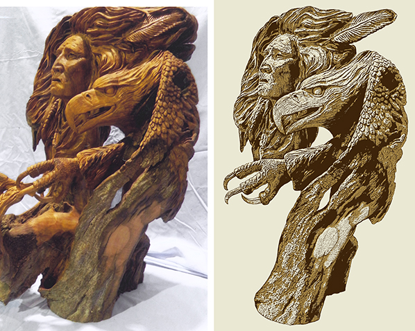 Exclusive Custom Screenprinting creates wearables of Billy Reynolds carvings